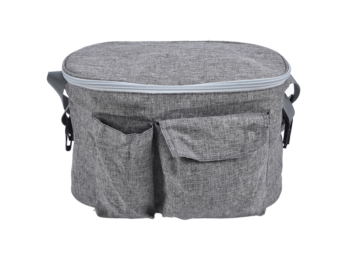 Mali bolsa Organizadora para Carrinho de Bebê Impermeável Universal com Apoio para Copo Cinza