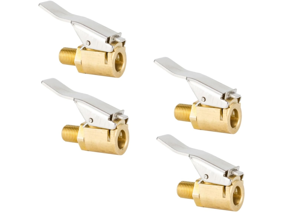 Conjunto de 3 conectores Bicos para inflador de ar de carro, conexões pneumáticas, Tampa e Haste.