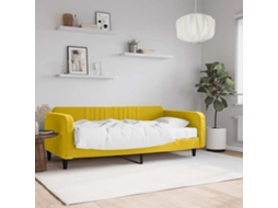 Vidaxl Sofá-cama Com Colchão 100x200 Cm Veludo Amarelo