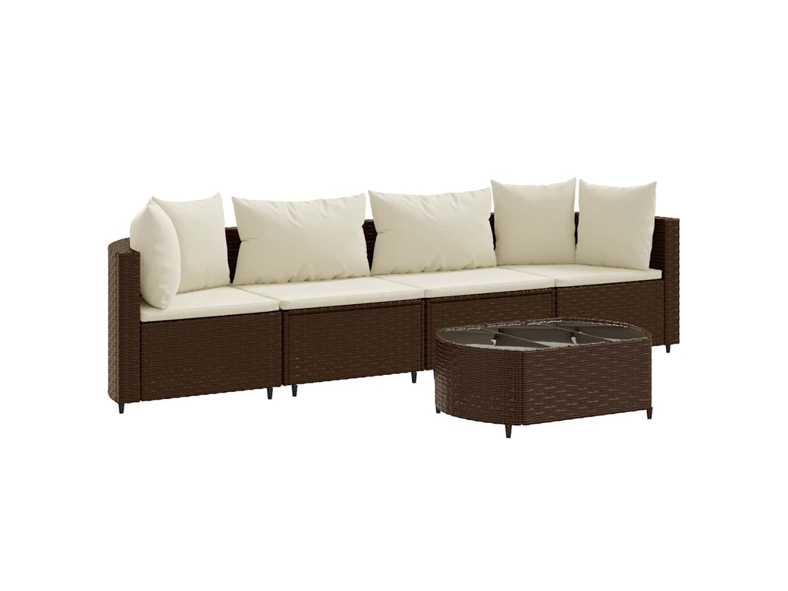 Garden Sofa Set, Garden Sofa Sets Vidaxl Marrom Rattan / Vime (n/a)
