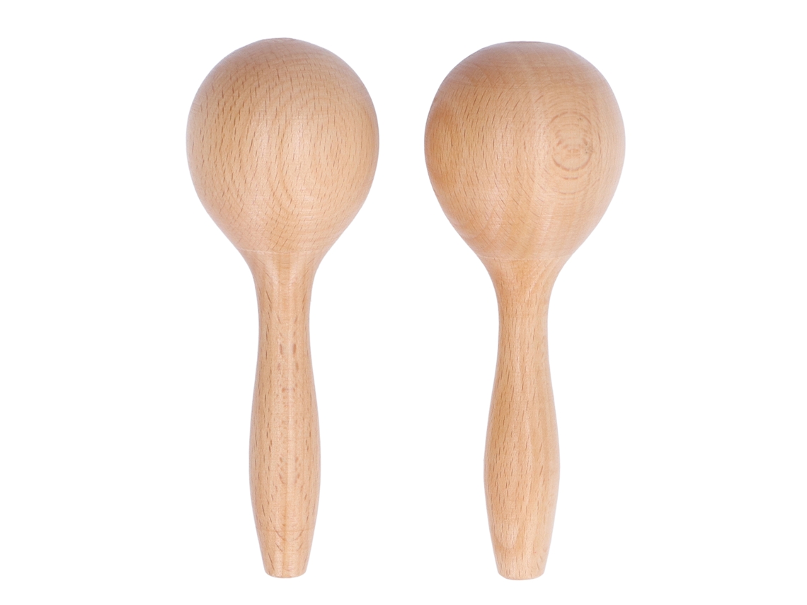 Mali 2pcs Maracas de Mão Madeira Faya 14x5x5cm Sons Claros para Festas e Música