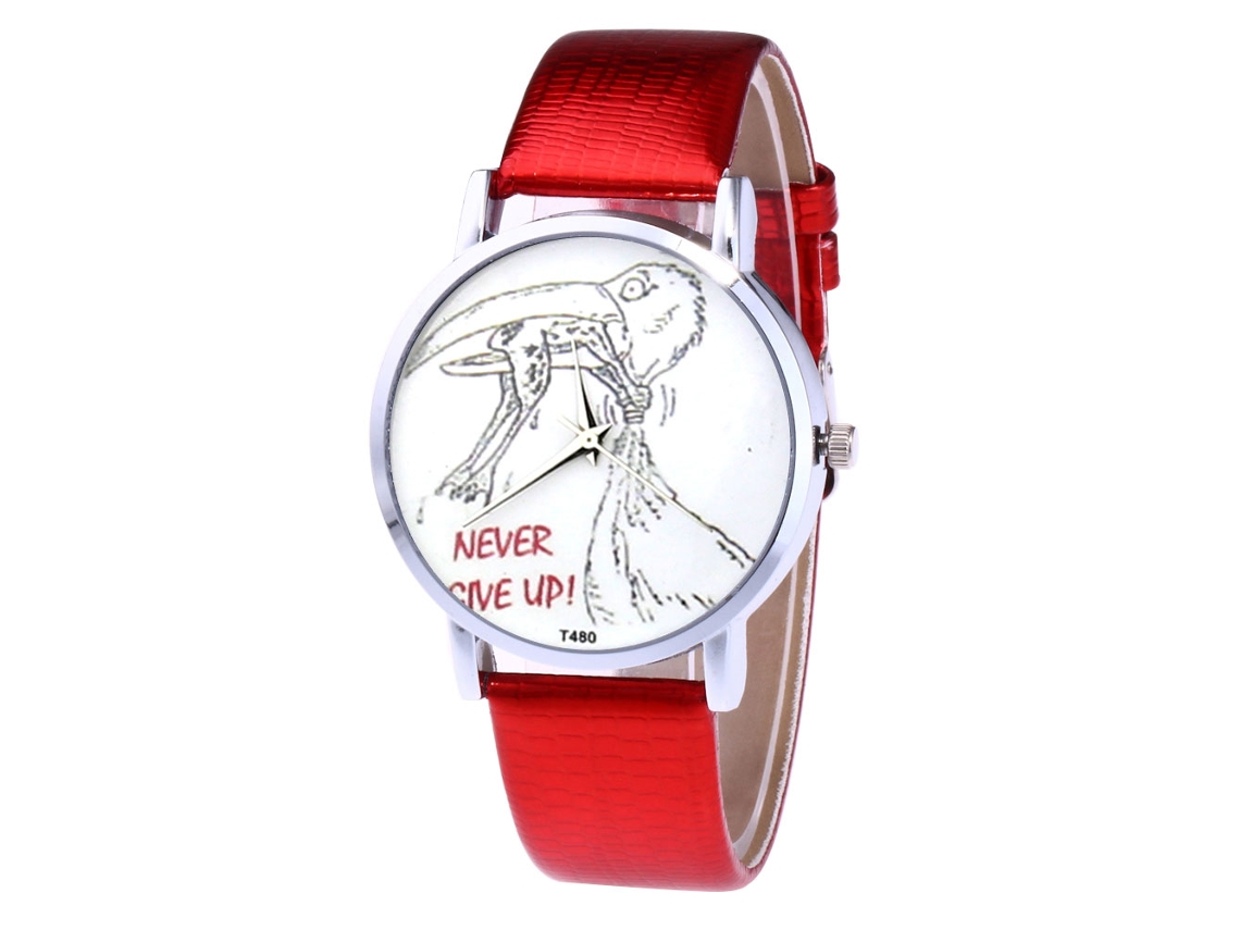 Relógio de Pareja de Moda com Pulseira de Couro Pu Simples Dial Redondo Quartz
