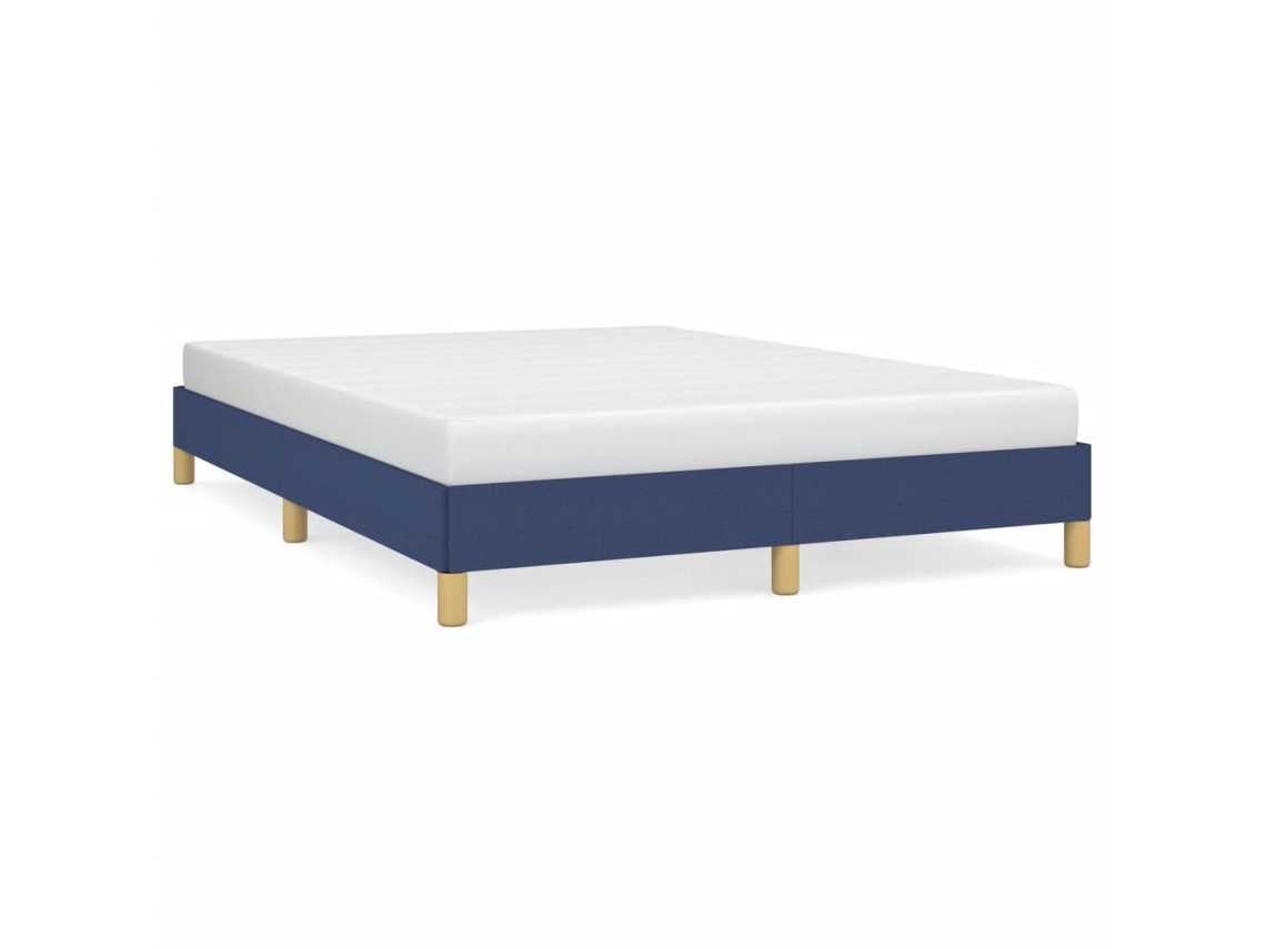 Estrutura de Cama Sem Colchão 140x200 Cm Tecido Azul MAISON EXCLUSIVE