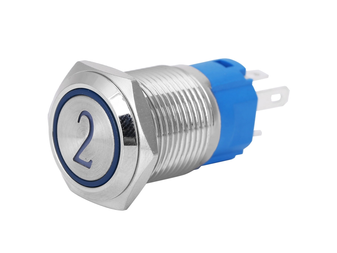 Interruptor Auto resetável Metal 5 Pinos Led 2