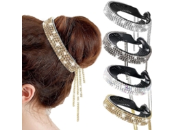 4 Clips de Cabelo com Strass Glitter S/MARCA