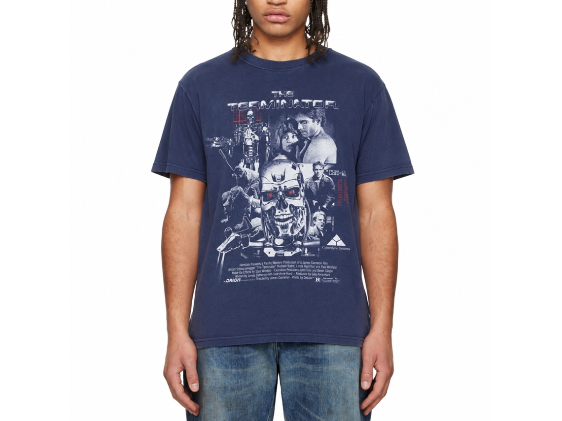 Rockinstone Terminator Movie Collage Navy T-shirt Size:xl
