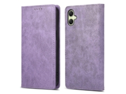 Capa Tipo Carteira Com Bloqueio Rfid E Couro Sintético Para Samsung Galaxy A07 4g, Roxa