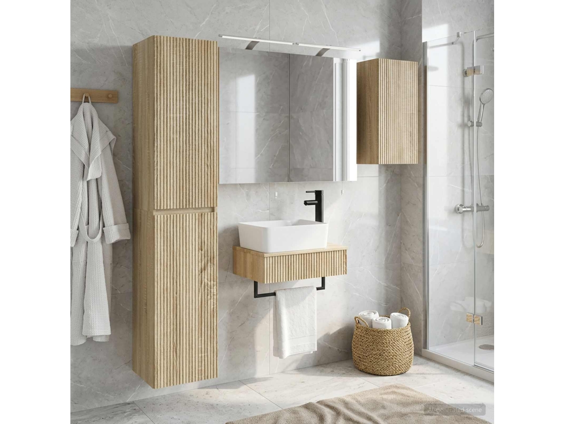 Vidaxl Conjunto De Móveis Para Banheiro 5 Pcs Carvalho Sonoma