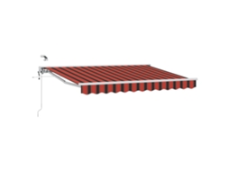 Vidaxl Toldo Retrátil Elétrico Laranja, Preto E Branco 3 X 2 M