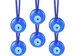Conjunto De 6 Pingentes De Vidro Azul Turco Para Proteção Dos Olhos Com Cordão, Para Decoração.