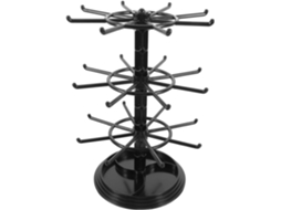 Suporte Giratório Para Chaves, Preto, Compacto E Elegante Para Joias E Colares.