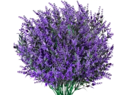 Flores Artificiais de Lavanda, Buquê de Flores Artificiais para Decoração, Plantas Artificiais para Casamento Ao Ar Livre 9 Unidades/roxo AQUAFORGE