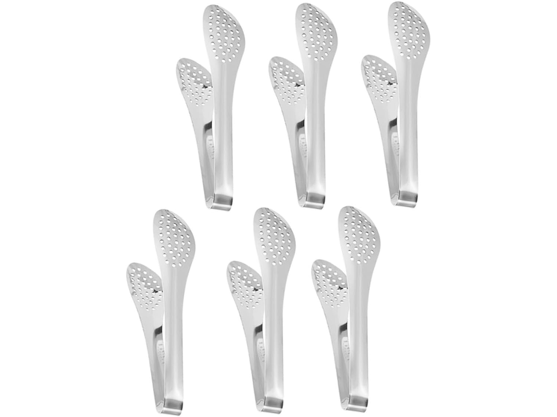 Conjunto De 6 Pinças Cozinha Veemoon Em Aço Inoxidável 201, 18cm, Multiuso Para Churrasco, Buffet E Aperitivos