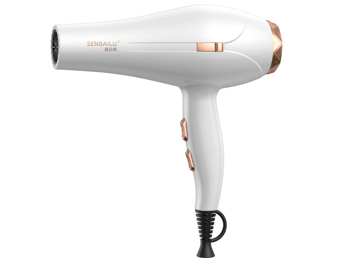 (branco) Secador De Cabelo Doméstico De Alta Potência Com Luz Azul, Ar Quente E Frio