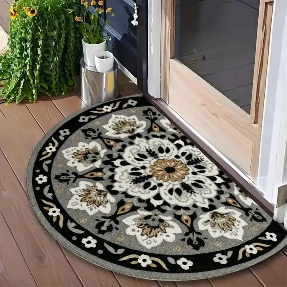 (estilo 19 45x70cm) Tapete De Entrada Semicircular Em Mosaico, Estilo Retrô, Em Formato De Leque.