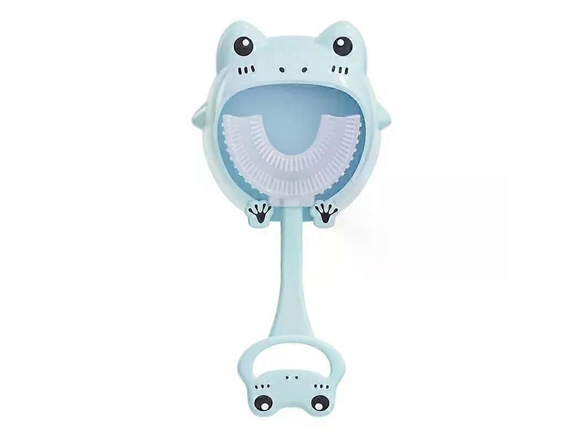 Escova de Dentes Infantil em Formato Sapo Desenho Animado, com Limpeza 360 Graus U, Feita Silic One Macio. Ideal para Hi GOKOCO