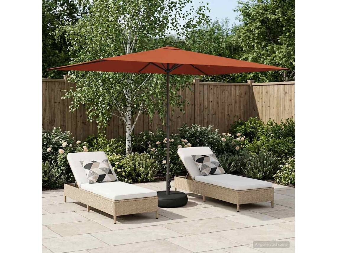 Vidaxl Parasol de Jardim com Base 200 X 300 Cm Poliéster Retangular