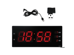 Reloj Digital de Pared Con Luz Nocturna, Temperatura Y Calendario, 100‑240v Plug Uk para Hogar Y Oficina