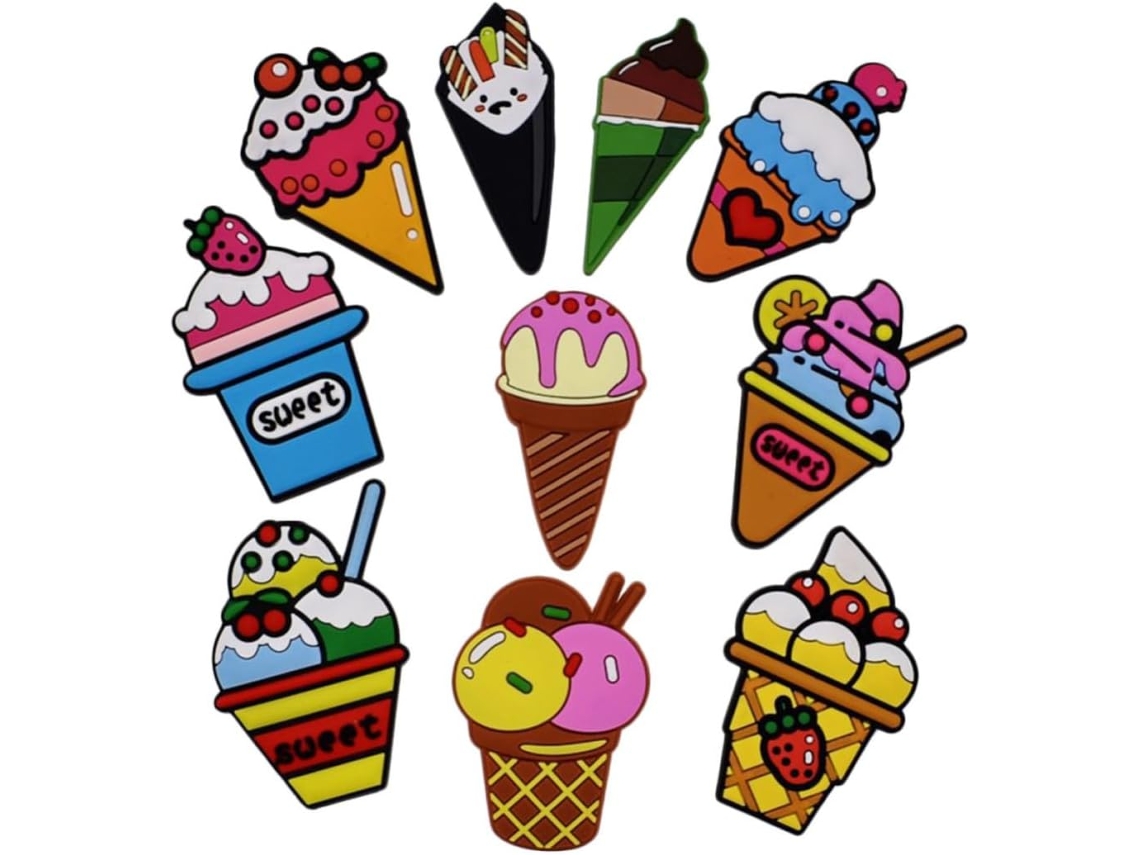 Shineofi Conjunto De 10 Ímãs Geladeira Com Design Criativo Sorvete, Forte Adesão E Material Magnético Em Pvc Para