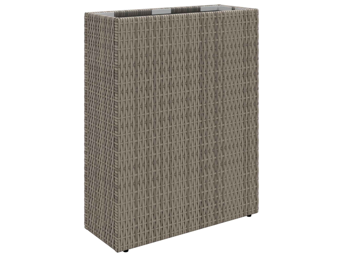 Conjunto 1 Vaso Moderno Vidaxl Cinzento Vime Pe (55 X 22 X 70 Cm)