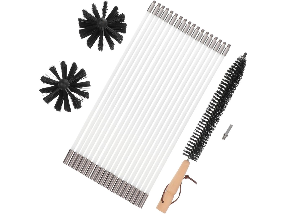 Kit De Escovas Flexíveis Nylon Yardwe Para Limpeza Chaminés E Secadoras, Com Hastes Flexíveis Para Limpeza Interna