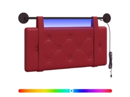 Cabeceira Suspensa com Luz Led MAISON EXCLUSIVE Vinho Vermelho Couro Sintético
