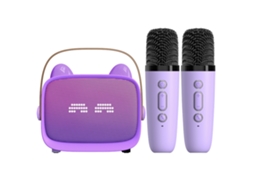 Karaoke sem fios MISSCA com coluna de som infantil, microfone integrado, roxo