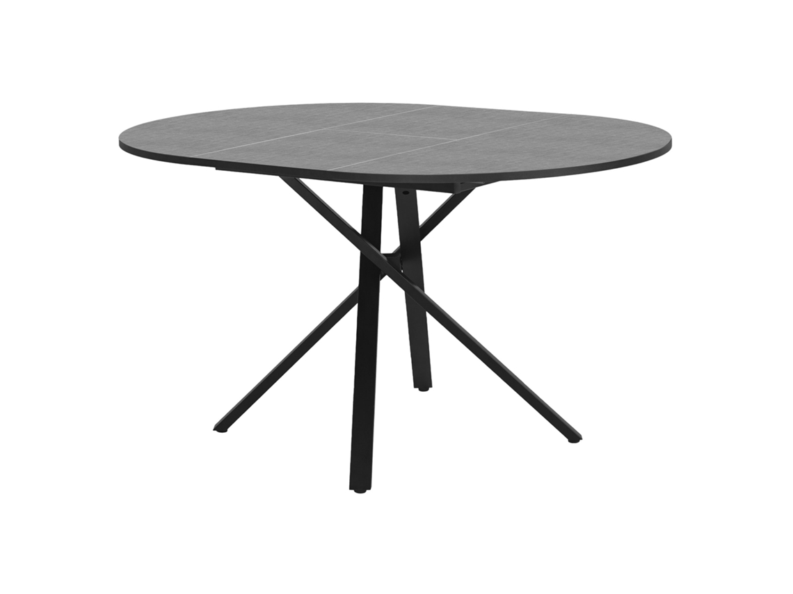 Mesa de Jantar Redonda Extensível ML DESIGN para 4 6 Pessoas, com Aspeto Madeira Cinza