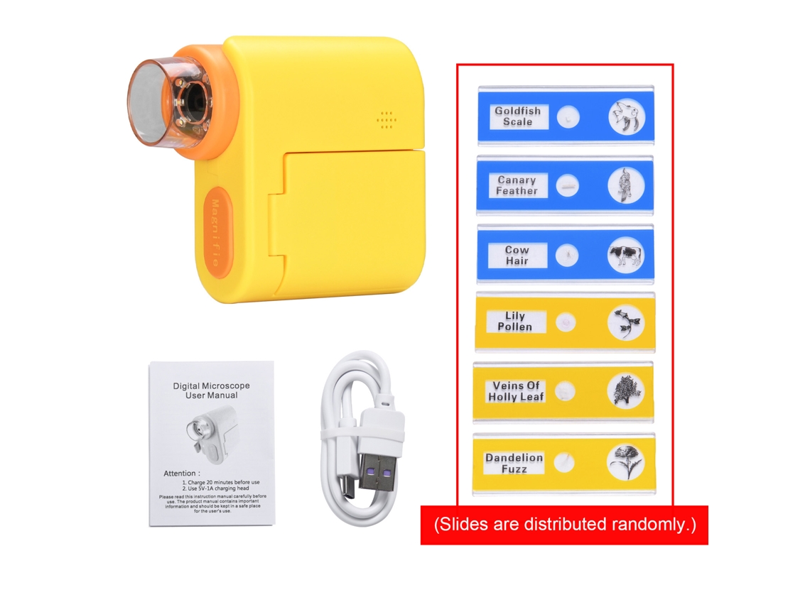 Microscópio Digital Portátil Para Crianças Com 1000x De Ampliação E Tela Colorida De 2,0 Polegadas