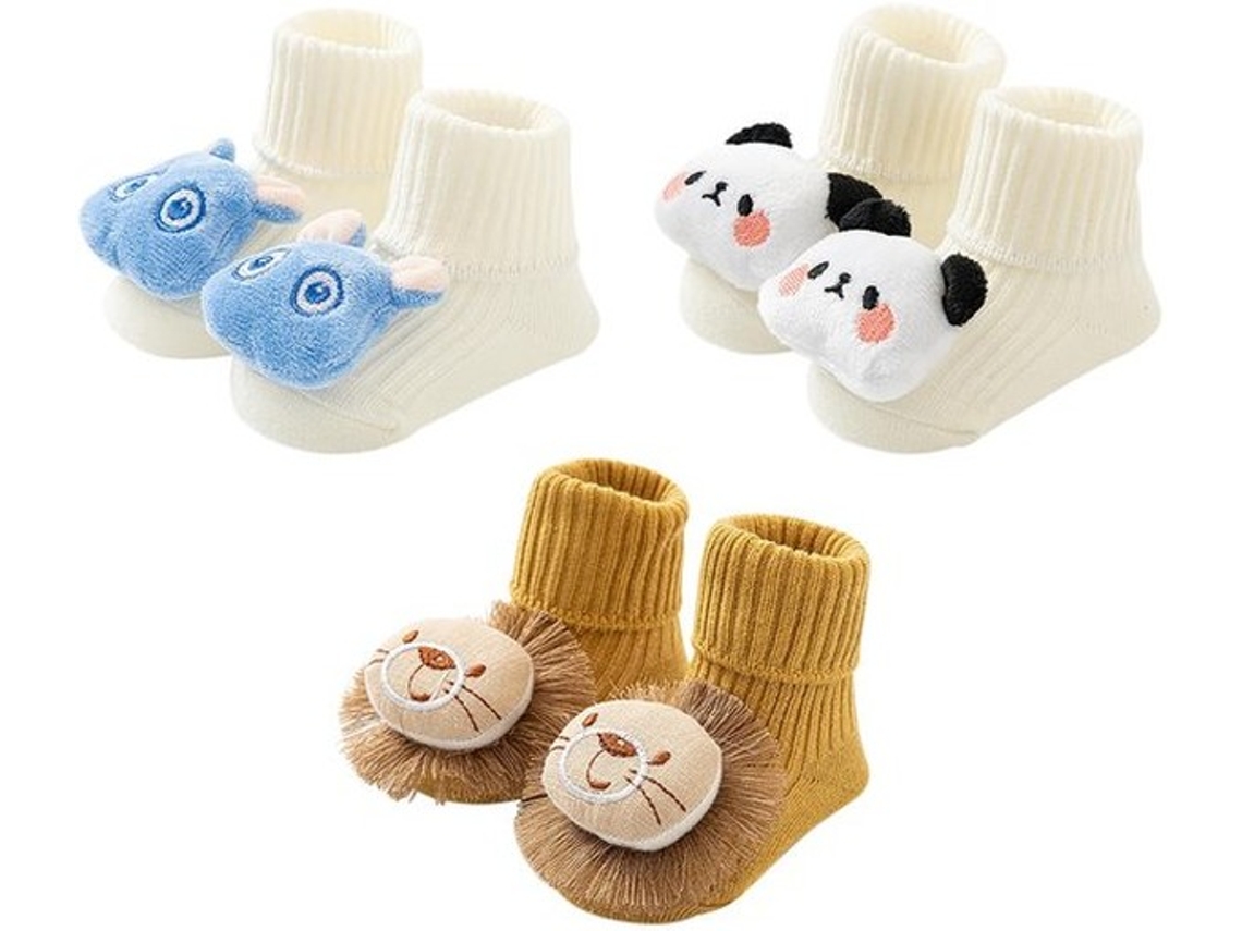 Acessórios Para Bebé - Rammelsokken 3 Pair - Meias Para Bebé 0-6 Meses - Presente De Aniversário - Meias De Algodão Macias - Proteção Contra Frio
