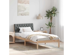 Vidaxl Estrutura Da Cama Castanho E Cinzento-escuro 90 X 190 Cm