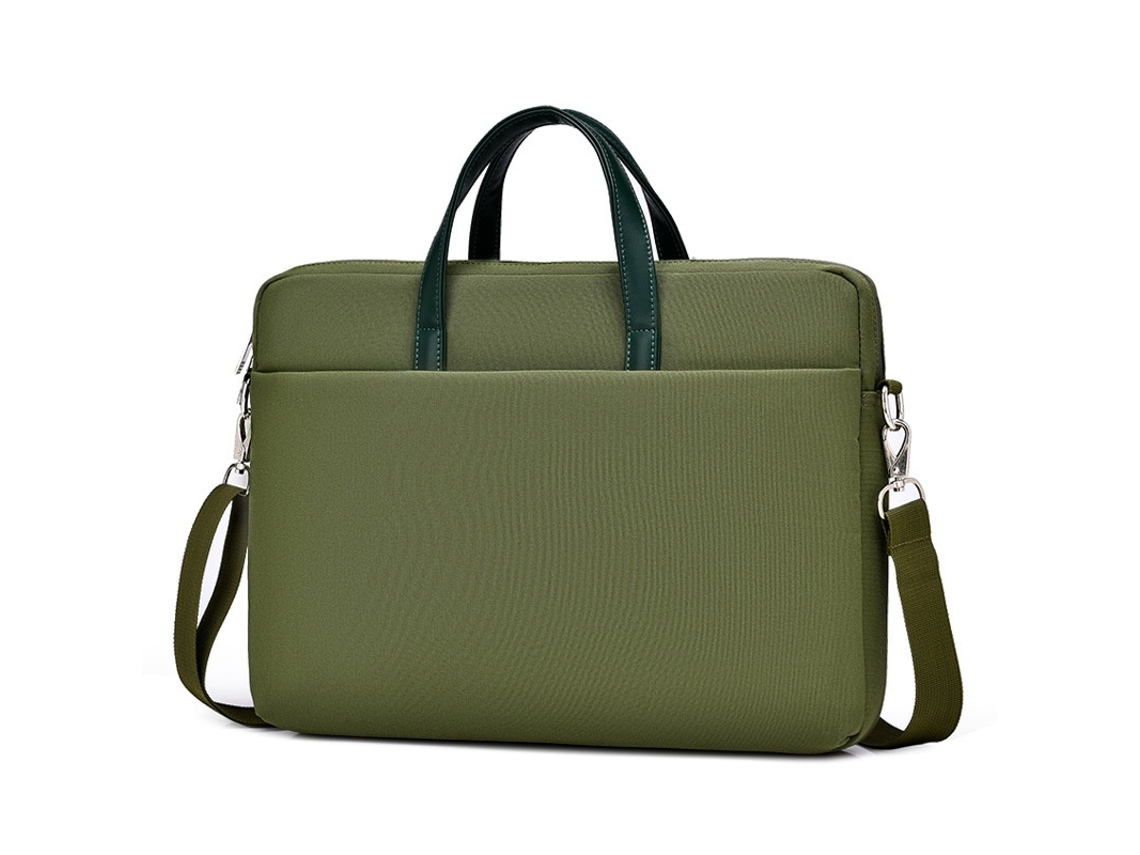 Bolsa Para Computador Portátil 15.6 Polegadas Impermeável Com Interior Macio E Bolso Auxiliar Verde Elysve