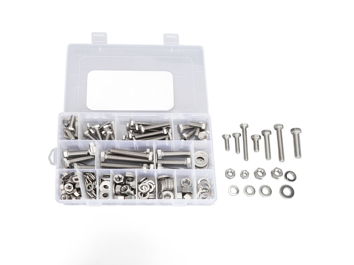Yuru kit de Parafusos Hexagonais, Porcas e Arruelas em Aço Inoxidável 304 246 Peças para Eletrodomésticos