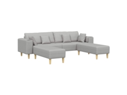 Maison Exclusive - Sofá 3 Unid. Cinza Nuvem Tecido