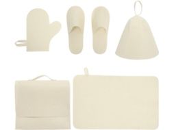 Kit de Acessórios de Sauna Reutilizáveis Inoomp em Feltro, Incluindo Touca, Luvas e Bolsa para Armazenamento. CHABERLU