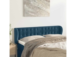Vidaxl Cabeceira De Cama C/ Abas Veludo 147x23x78/88cm Azul-escuro