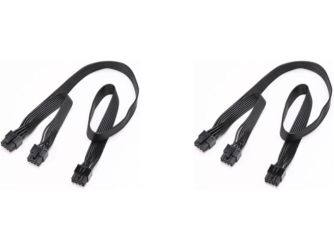 Cabo de Alimentação de Cpu Atx Macho de 8 Pinos para Pcie Duplo (6+2) SFUSHOS (2 Unidades)