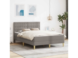Vidaxl Estrutura de Cama com Colchão Cinzento acastanhado 140 X 190 Cm
