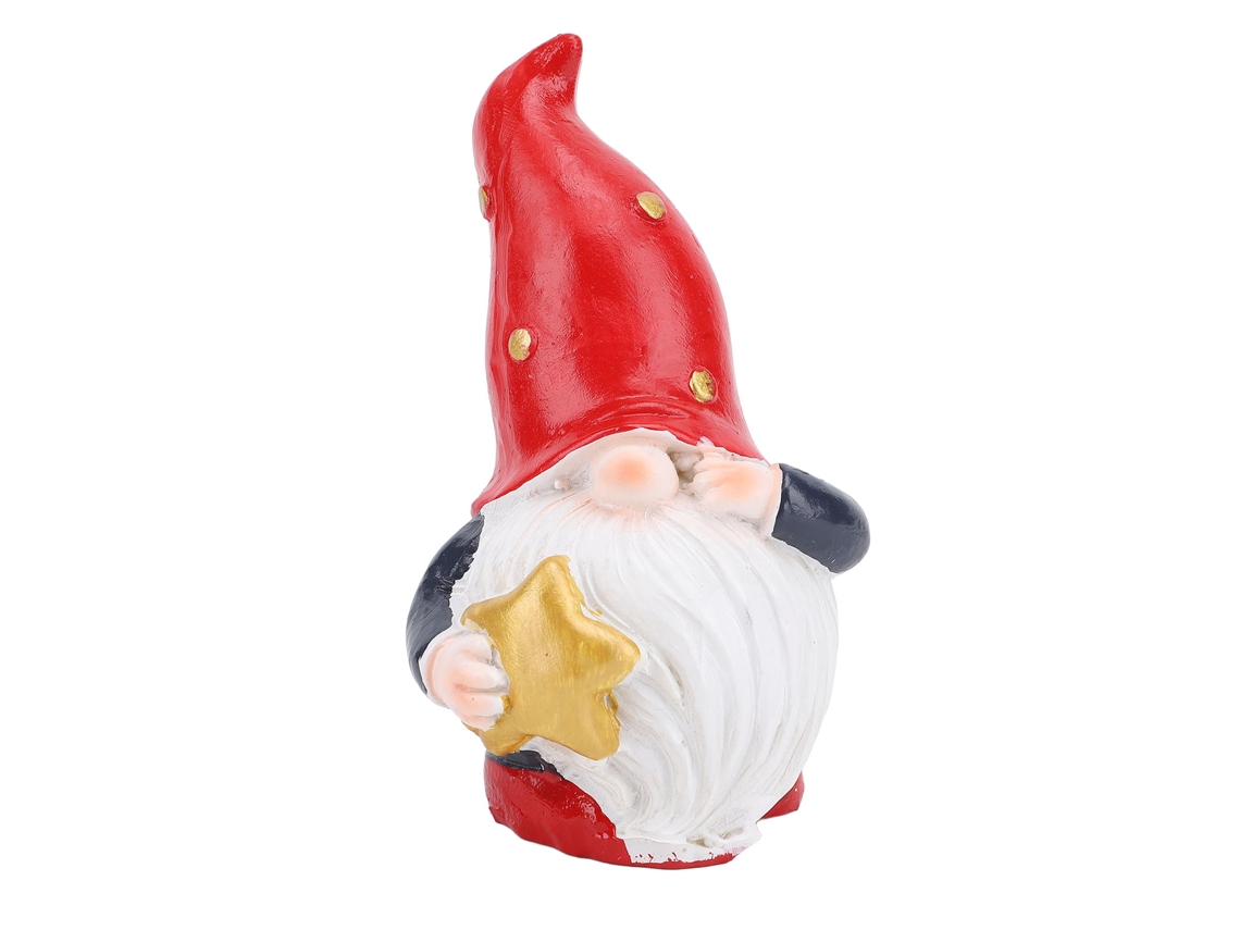 Estátua de gnomo de resina fofa decorativa natal jardim mesa escrivaninha estilo estrela de cinco pontas | S/MARCA