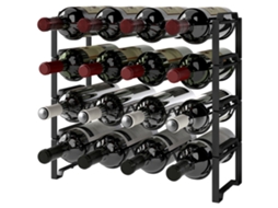 Adega de Vinhos 4 Níveis 16 Garrafas Metal Preta ZENCORE SERVICES