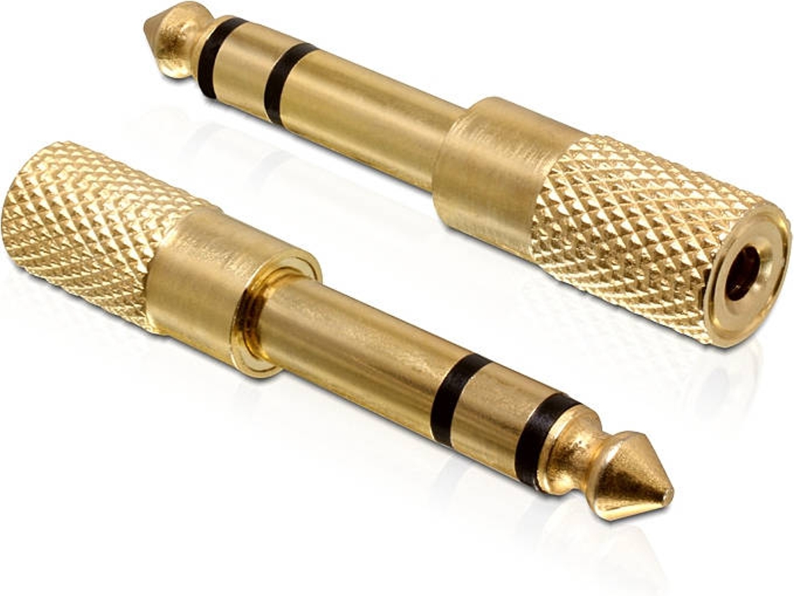 Cabo de Áudio DELOCK (Jack 6.35mm - Jack 3.5mm - Dourado)