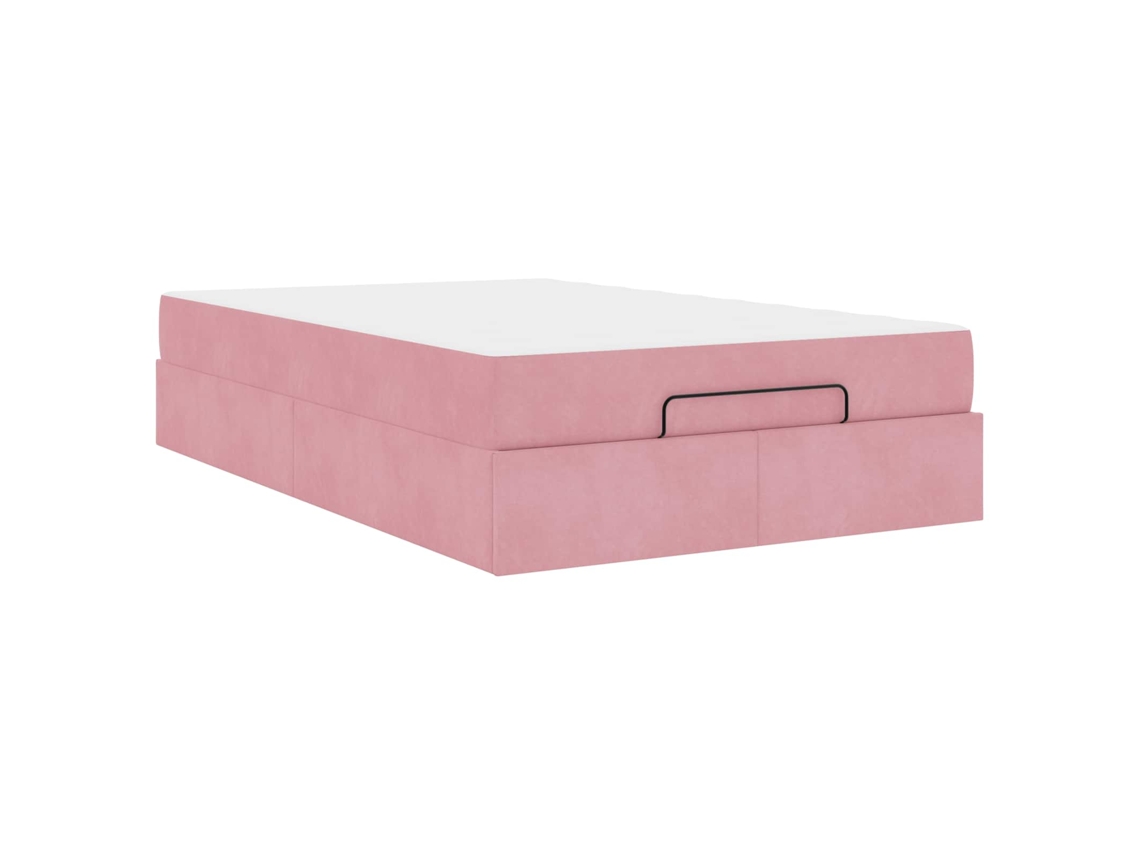Conjunto de Estruturas de Cama com Colchão 2 Pcs Rosa Veludo MAISON EXCLUSIVE