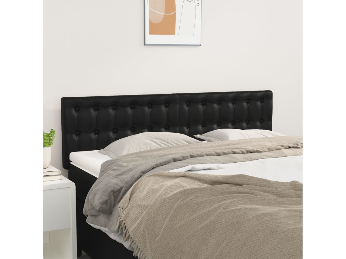 Vidaxl Cabeceiras Preto 144x5x78/88 Cm Couro Artificial