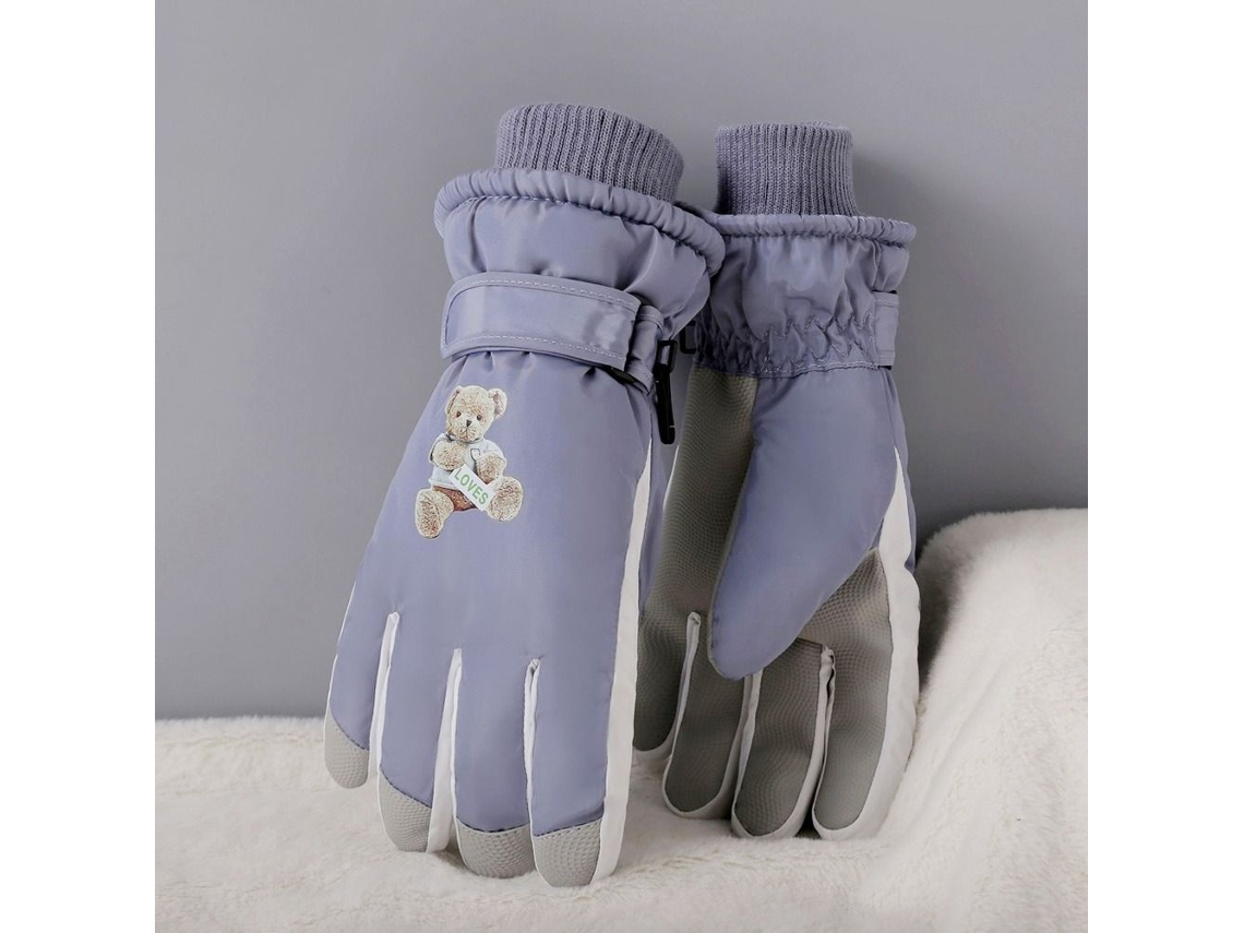 Luvas De Esqui Femininas Quentes, Luvas De Dedos Inteiros, Cinza Aquaforge