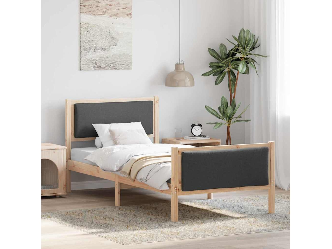 Vidaxl Estrutura Da Cama Cinza Escuro 100 X 200 Cm Tecido