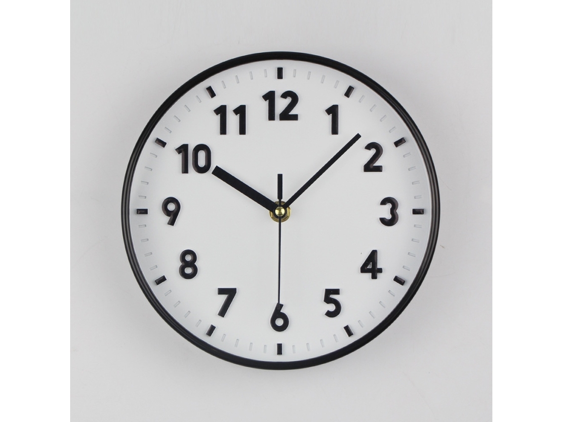 Relógio De Parede Minimalista Moderno 8 Polegadas 8,00 Polegadas, Em Plástico, Silencioso, Sem Tique-taque, Números Grandes, Ambiente Moderno Tressino