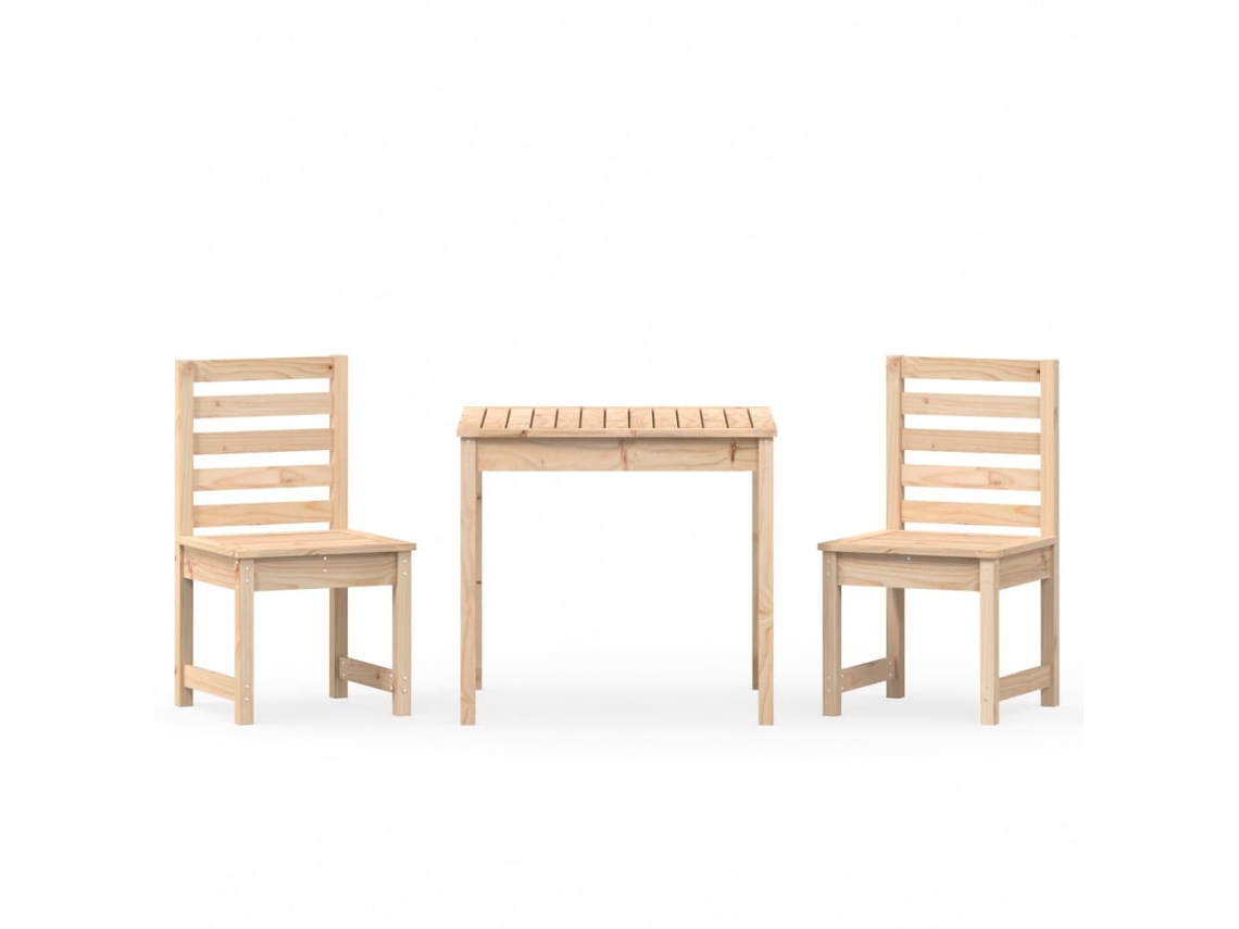 Conjunto de 3 Bistrô para Jardim Madeira de Pinho Maciça MAISON EXCLUSIVE (90x200 cm)