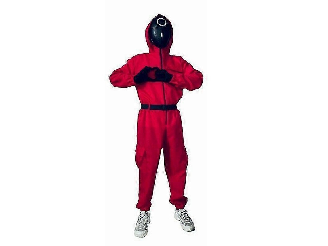 2026altiro-traje De Cosplay Infantil Halloween Squid Game Jumpsuit Conjunto De Fantasia Niños 135 Com Máscara Redonda