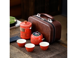 Conjunto De Chá De Viagem Floral (com Bolsa De Luxo), Conjunto De Chá De Kung Fu, Presente De Férias De Negócios De Chá Rápido Japonês
