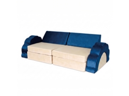 Sofá Infantil De Brincar Relaxdays, Modular, 10 Peças, Blocos Macios, Veludo, A X L X P: 47 X 150 X 65 Cm, Azul